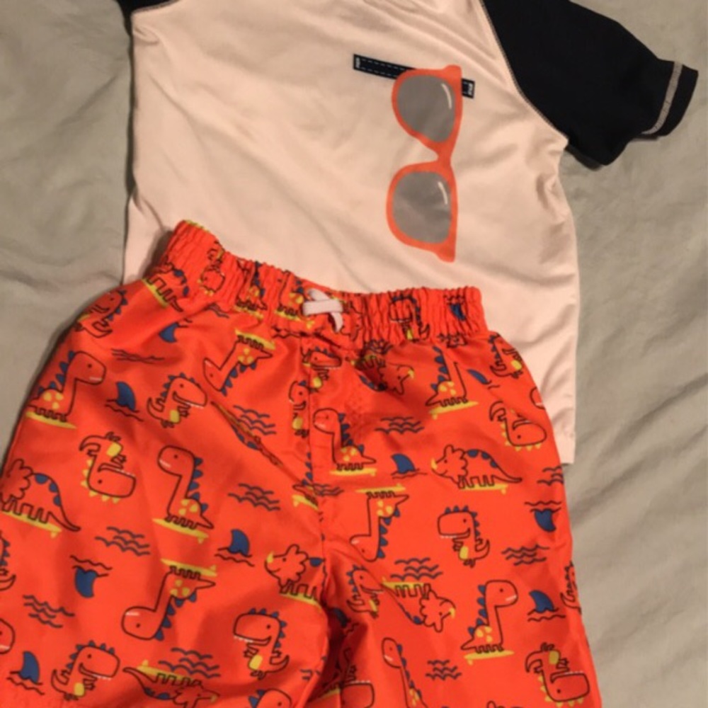 Toddler boys rash guard w/ trunks!